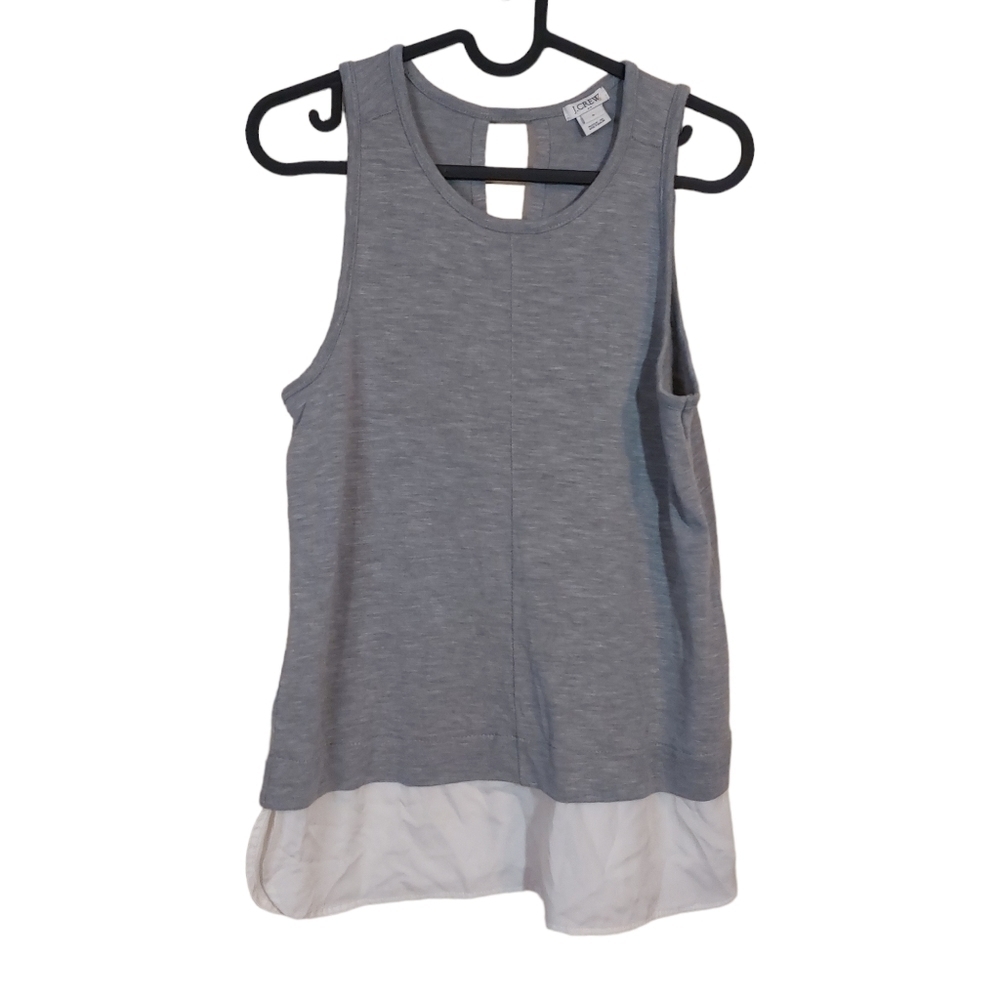 j CREW LADIES SLEEVELESS RUFFLE EDGE TANK- S